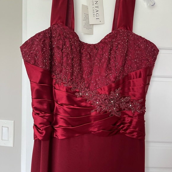 Mother of the Bride Dress Montage Collection by Mon Cheri Burgundy Size 16 P - Picture 6 of 12